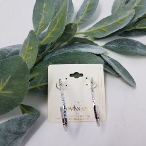 COVENANT Large Hoop Rhinestone Earrings Silver